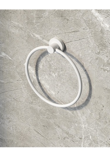 Tecno White Havluluk, Yuvarlak, 21 Cm - Mat Beyaz Mat Beyaz