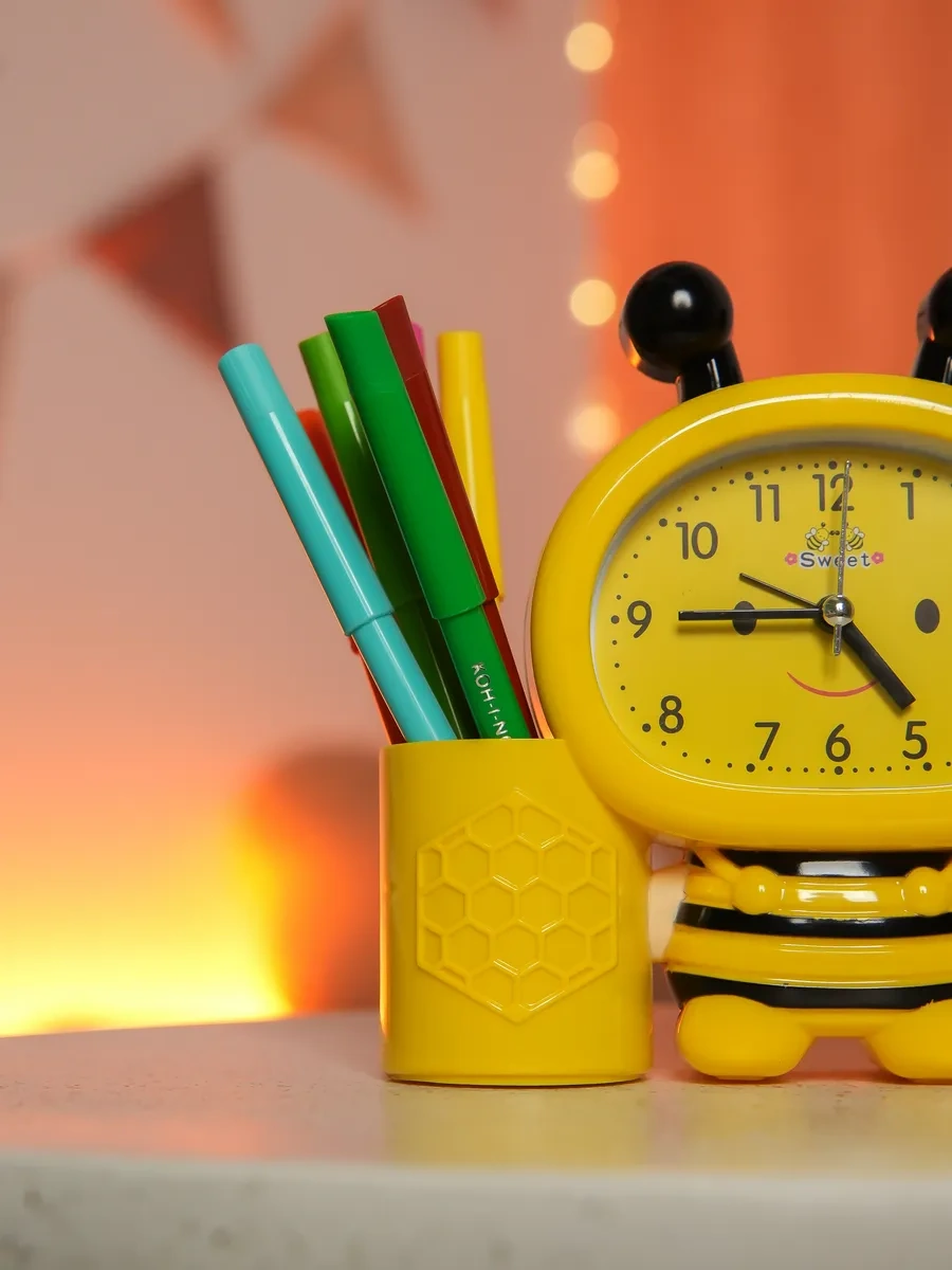 Simalend Okul İçin Çocuklara Yönelik Masaüstü Alarm Saati Ve Organizatör. 12494556 Gri