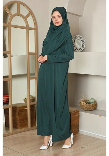 Tek Parça Namaz Elbisesi Zümrüt Yeşili-20990 Zümrüt Yeşili
