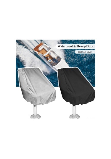 Lemestar Oxford Kumaş Deniz Botu Sandalye Koruyucu Örtü - Su Geçirmez, Uv Engellici, Toz Ve Rüzgar Koruma - Çekmeceli Tasarım - 56 61 64/30cm Siyah