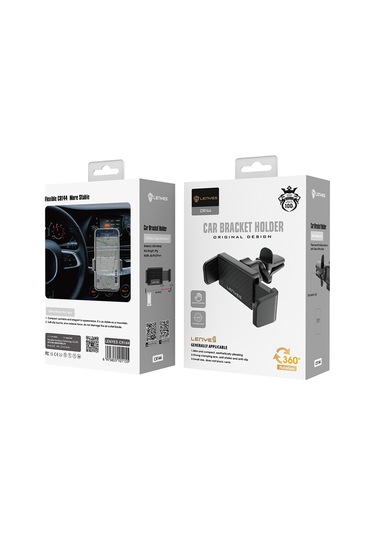 Lenyes Cr144 360 Dönebilen Havalandırma Tasarım Araç Telefon Tutucu Siyah