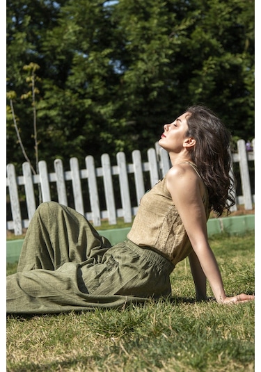 Kolsuz Poplin Zeyno Bluz Toprak Tprk Toprak