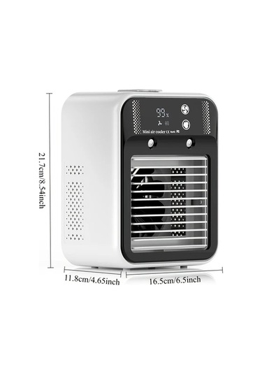 Motion003 Beyaz Taşınabilir Usb Mini Hava Soğutucu Fan Nemlendirici Kompakt Masaüstü Soğutma Cihazı Şarj Edilebilir 85db Altı Sessiz
