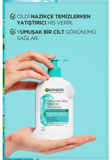 Garnier Hyaluronik Aloe Nemlendiren ve Yatıştıran Temizleyici 250 ML