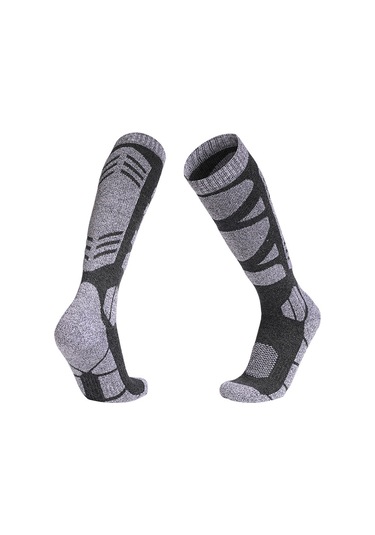 Xindoker Erkek Kayak Çorabı Xl 43-47 Numara Koyu Gri - Pamuklu, Esnek Ve Isı Sağlayan Spor Çorap Koyu Gri