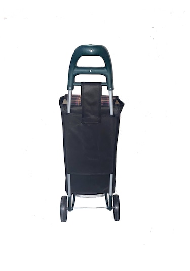 Tekerlekli Pazar Arabası Ve Çantası, Pazar Sepeti - Siyah Kırmızı