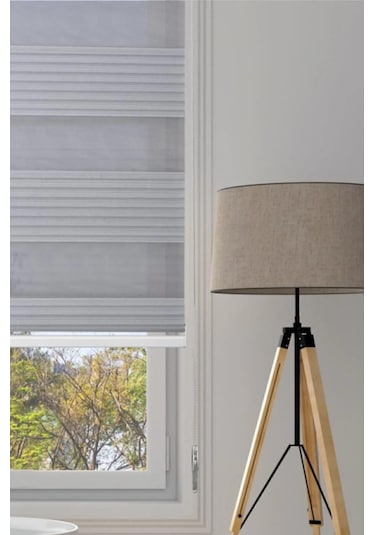 Kidmex Ithal Gri Plisei Zebra Stor Perde Oygusuz