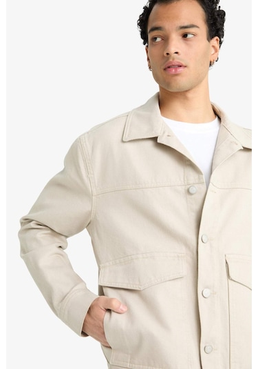 Defacto Relax Fit Düğmeli Cepli Denim Ceket F8273ax25aubg766 Bej Defacto Relax Fit Düğmeli Cepli Denim Ceket F8273ax25aubg766 Bej