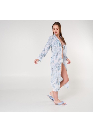 Helen Vual Plaj Gömlek Elbise Yeşil