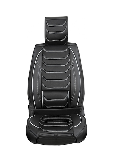 Renault Kangoo 2+1 Parçalı Lüx Deri Oto Koltuk Kılıfı Ön Arka Takım Eagle Siyah Beyaz