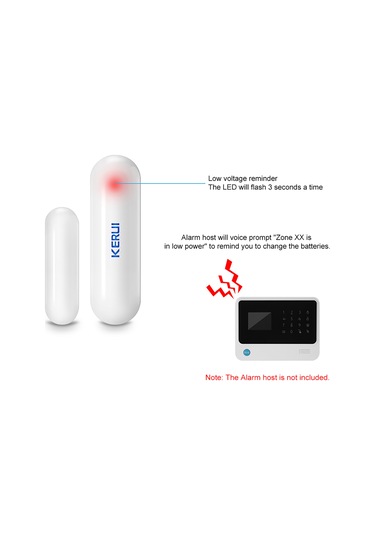 Symbee Keruı Kr-d026 433mhz Kablosuz Pencere/kapı Alarm Sensörü, Giriş Uyarısı, 100m Kablosuz Mesafe, 12v 23a Pil Dahil