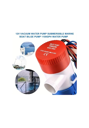 Boatshop1 1 Adet Sessiz 12v 4163.95 L/saat Daldırılabilir Pompa 1100gph Abs Malzeme Tekne Karavan Su Pompası
