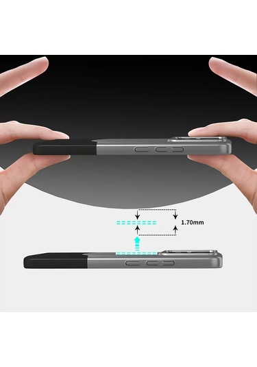 Poco X6 Pro Kılıf Magsafe Şarj Kartlıklı Mıknatıslı Duble 1.7mm Kapak Kart Bölmeli Lacivert Siyah Gr