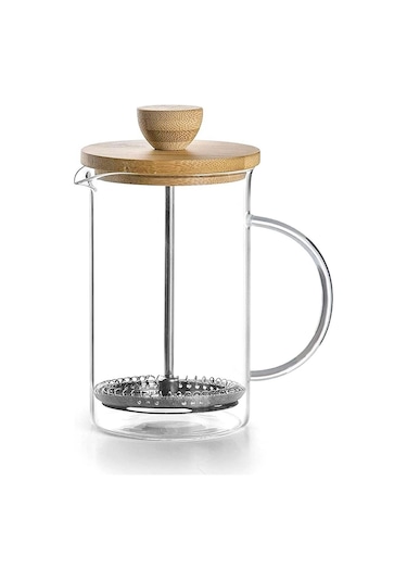 The Mia Bambu Kapaklı French Press 600 Ml Cam0328 Renkli