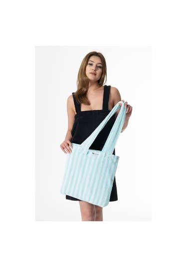 İp Boya Omuz Çantalı Havlu Havuz Deniz Şezlong Havlu+plaj Çantası Turkuaz