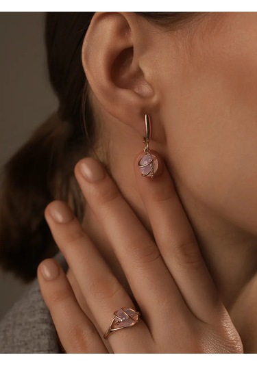 Serebranyj Dom Gümüş Altın Kaplama Kuvars Yüzük 9888263 Altın