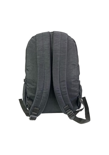 Su Geçirmez Kaliteli Astarlı Krinkıl Kumaş Unisex Iki Gözlü Okul Spor Seyahat Sırt Çantası 30x45cm Siyah Su Geçirmez Kaliteli Astarlı Krinkıl Kumaş Unisex Iki Gözlü Okul Spor Seyahat Sırt Çantası 30x45cm Siyah