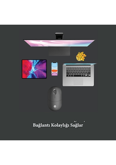 Hp TLM1 2,4Ghz Wireless Bluetooth Kablosuz Sessiz Mouse Siyah