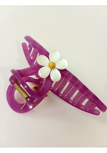 Claire's Çiçekli Mandal Toka Mor