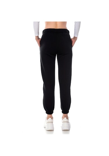 Kadın Ekru Renk Elastik Paça Örme Jogger Eşofman Altı Cy84200 Siyah