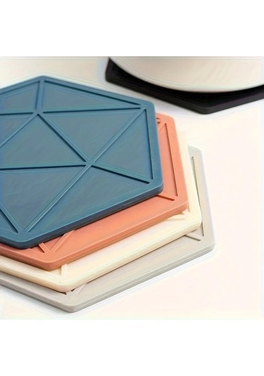 Topshop1 Beige Altıgen Yalıtımlı Paspas Yumuşak Kauçuk Kalınlaştırılmış Mutfak Dekoru