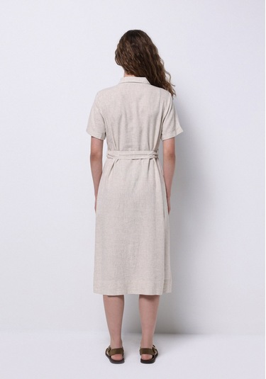 Colins Regular Fit Dokuma Kadın Bej Elbise Cl1068244 Q1.v1 Beı Bej