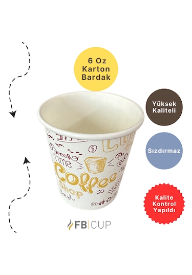 Fb Cup 6 Oz Karton Bardak 3.000 Adet Sızdırmaz