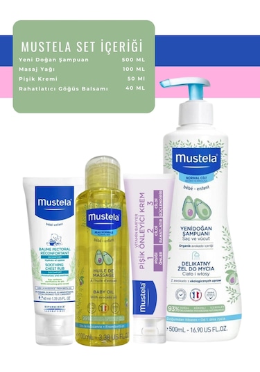 Mustela Günlük 4 'lü Bakım Seti Orijinal Boy Şampuan Pişik Krem