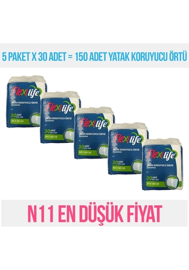 Flexilife Hasta Altı Bezi Serme Yatak Koruyucu 90 x 60 CM 150 Adet