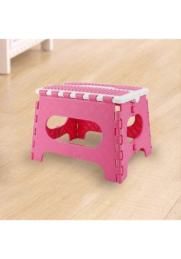 Bloomnest Kalın Plastik Katlanır Tabure, Gelişmiş Masaj Sandalyesi, 29x22x22cm, Pembe Altın-siyah, Taşınabilir, Çocuklar İçin Altın - Siyah