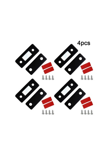 Siyah 4 Takım Deliksiz Görünmez Mıknatıslı Kapı Emme Dolabı Güçlü Manyetik Çekici