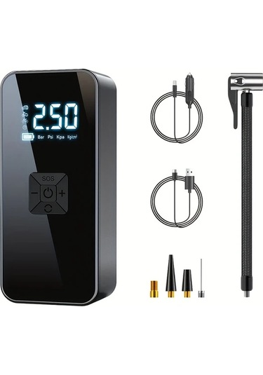 Xuweiwei Araba Hava Şişirme Cihazı Kablosuz Çift Kullanım Taşınabilir Çok Fonksiyonlu Elektrikli Hava Pompası Araba Ve Motosiklet Lastikleri İçin