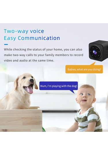 Geeksen Siyah Mini Wifi Güvenlik Kamerası - 1080p Hd Görüntü, İki Yönlü Konuşma, İnfrare Kamera, Hareket Algılama Ve Dahili Pil İle Uzaktan İzleme