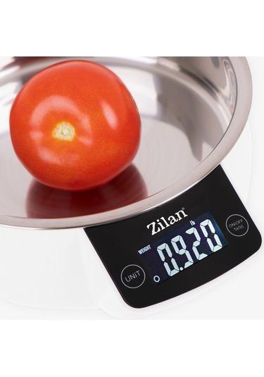 Zln2977 Dijital Mutfak Tartısı Kaseli 5 Kg 1 Gr Hassasiyet Lcd Paslanmaz Çelik Pil Dahil Bej