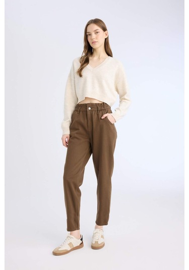 DeFacto Paperbag Beli Lastikli Bilek Boy Jean Pantolon E3870AX25SPBN321 DeFacto Paperbag Beli Lastikli Bilek Boy Jean Pantolon E3870AX25SPBN321