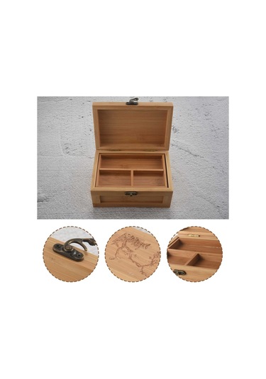 Soulader Bambu Organik Prenses Mücevher Kutusu Büyük Boy Şık Ve Dayanıklı Aksesuar Saklama Kutusu Diğer