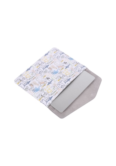 Canvas Artisan E50-13 14 Inç Dizüstü Bilgisayar Kasası Hayvanlar Desen Baskısı Manyetik Kapak Zarfı Dizüstü Bilgisayar Kılıfı Yurt Dışından