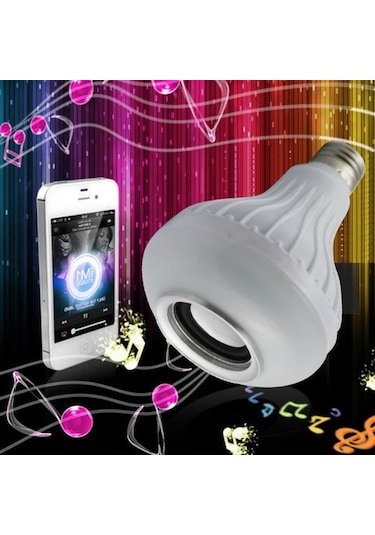 Forland Bluetooth Hoparlör Akıllı Led Ampul 12 Renkli Kumandalı