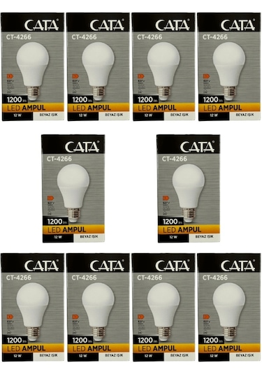 Cata Ct-4266 12w 6400k Beyaz Işık E27 Duylu Led Ampul 10 Adet