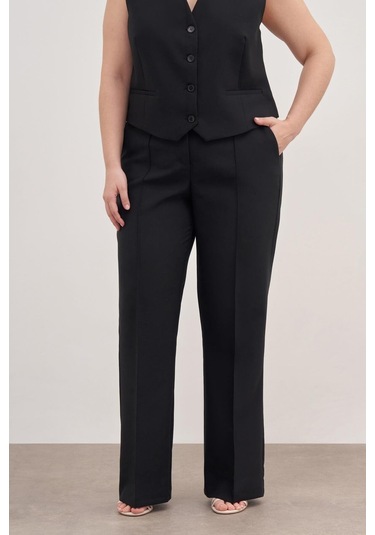 Düz Kesim Klasik Pantolon-1773-siyah Siyah