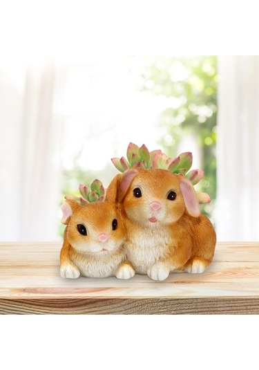 Pazly Tavşanı Reçine Paskalya Heykelciği - Suntek Küçük Pot Xn