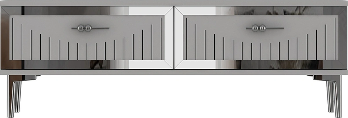 Tsa1204bs - Tunatv120 Tv Stand, Tv Sehpası Beyaz-sılver 120cm Beyaz