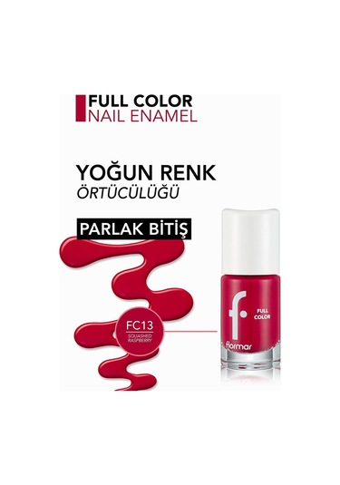 Flormar Full Color Ultra Yüksek Pigmentli & Parlak Bitişli Oje FC13