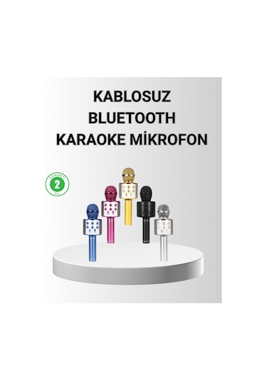 Bluetooth Karaoke Mikrofon - Yüksek Ses Kalitesi, Yankı Efektli, Uzun Ömürlü Pil