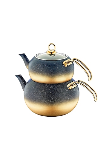 8210 Granit Küre Çaydanlık L Boy Cam Kapak-gold Gold - Siyah