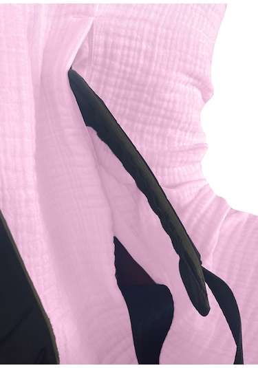 4katlı Müslin Bebek Oto Koltuk Kılıfı Lastikli %100pamuk Pembe