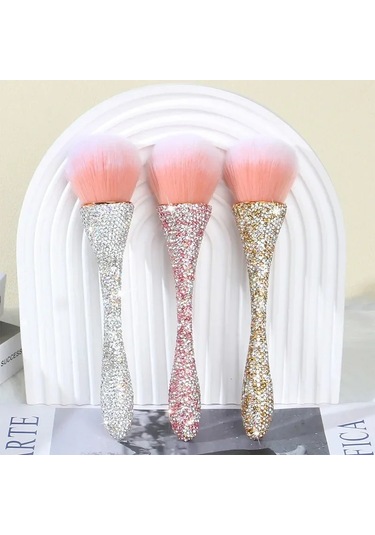 Profesyoneller Çivi Sanat Fırça Lüks Glitter Kolu Tırnak Fırçası Toz Temizleme 04