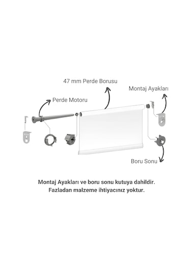 Zigbee Akıllı Perde Kontrol Seti Motor + Röle + Boru