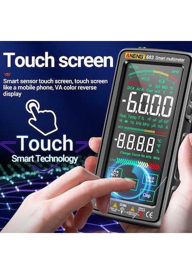 Maoyaya Aneng 683 Dokunmatik Ncv İndüksiyon Multimetre Dijital Yüksek Hassasiyetli Yanmaya Dğ. Ölçüm Cihazı 44773543