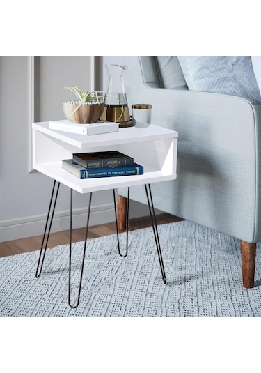Eymen Metal Ayaklı Yan Sehpa Köşe Sehpa